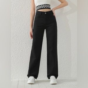 3/$15  SHEIN High Rise Straight Leg TEEN CUT Black Denim Jeans Size XS.   B1